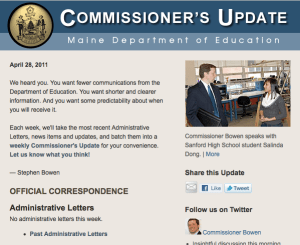 Image of April 28, 2011 Commissioner's Update email