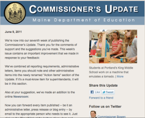 Commissioner's Update - June 9, 2011 Image of the fully formatted Commissioner's Update.