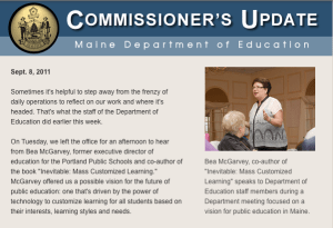Commissioner's Update - Sept. 8, 2011 Newsletter image