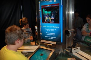 Cory Adams of Fort Fairfield Middle/High School had to decide which part of the lobster is most important for its protection--a part of his afternoon spent at the Gulf of Maine Research Institute.