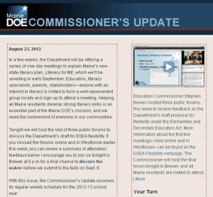 Commissioner's Update - August 23, 2012