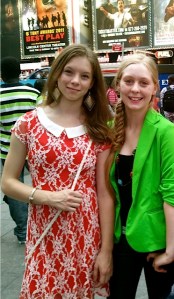 Waterville Junior High classmates Julia Bluhm (left) and Izzy Labbe traveled to New York City to protest Seventeen magazine's use of Photoshop to adjust models' appearances.