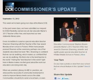 Commissioner's Update - September 13, 2012