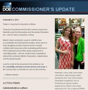 Commissioner's Update - September 6, 2012