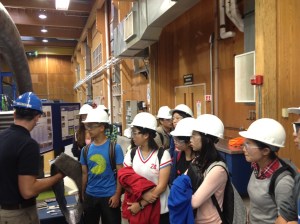 Orono High School international students visit the Advanced Engineered Wood Composites Center at the University of Maine.