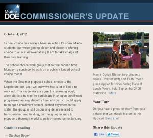 Commissioner’s Update – October 4, 2012
