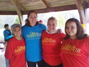 Jobs for Maine's Graduates students at the Out of the Darkness walk in Sanford.