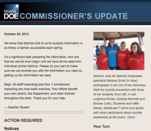 Commissioner’s Update – October 25, 2012