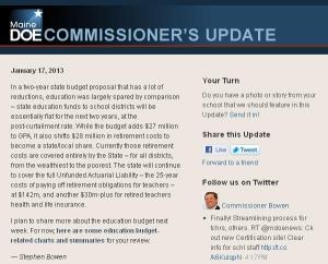 Commissioner's Update - January 17, 2013