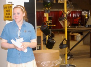 Bridge Year student Taylor Smith gives a tour of the United Technologies Center in Bangor.