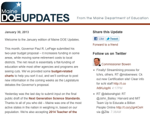 Image of Maine DOE Updates - January 30, 2013