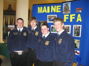Maine FFA State Officers at their display in the State House Hall of Flags. 