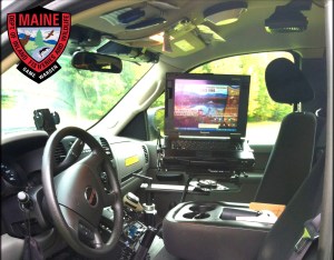 Interior of a Maine Warden's truck and mobile office space.