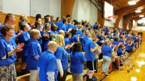 Students, teachers and community members of SAD 13 gather in celebration of “beating the odds.”