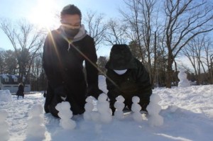 Kevin Fisher building a tiny town for Godzilla to crush (SEB special education teacher)