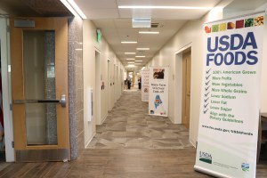 The hallway that can be seen upon entering the new office space for Maine DOE's Child Nutrition and EUT Teams.