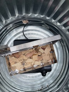 The inside of Matthew Breece and Malcom Gartland’s meat smoker