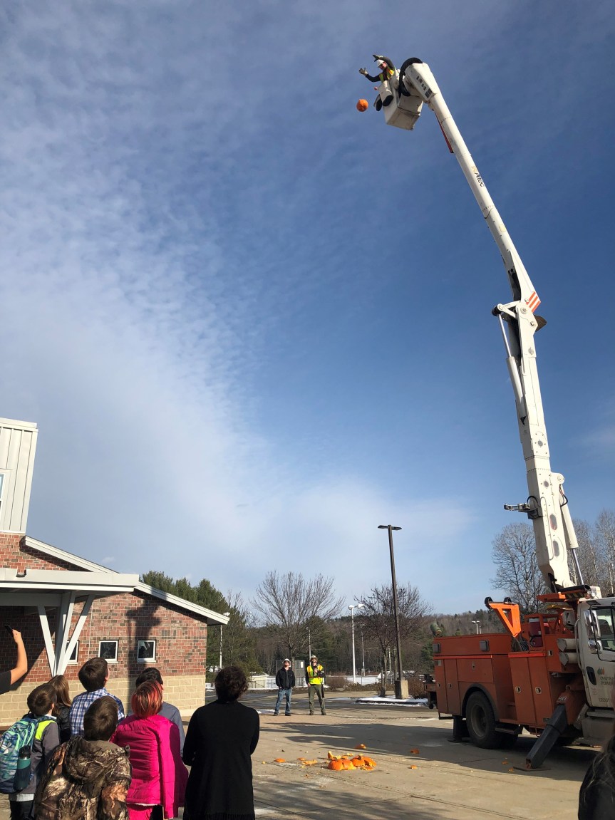 Maranacook Community Middle School Learns About Gravity Through a Pumpkin&nbsp;Drop!