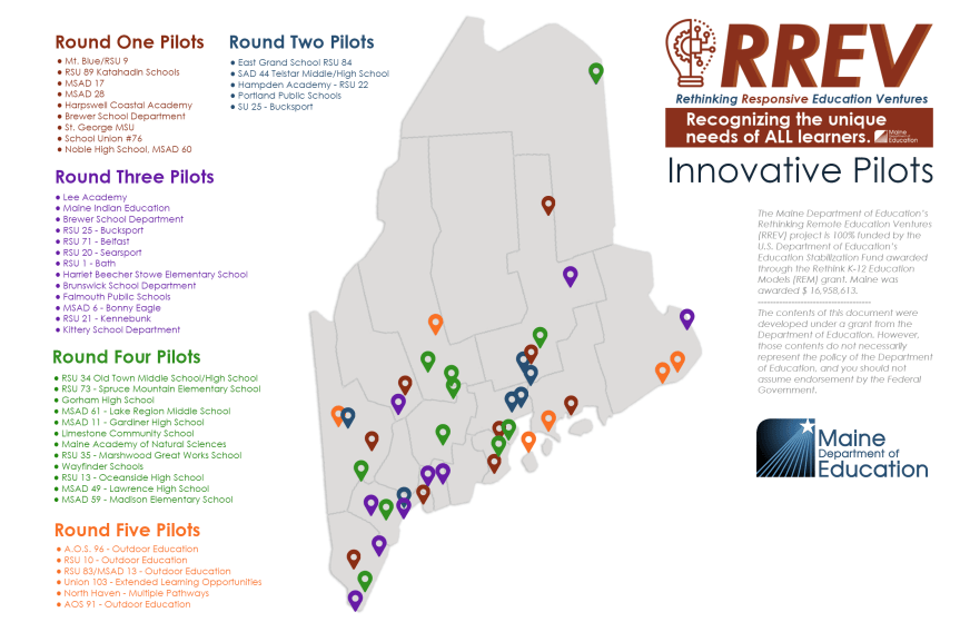 Media Release: Maine Department of Education Awards $900,000 in RREV Funding to Support Education&nbsp;Innovation