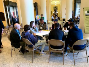 students sitting together working