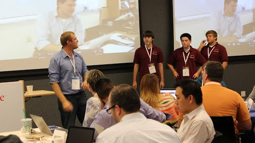 Kern Kelley presenting with Kris Redman Jared Gay and Chandler Cossar at the New York Google Offices in 2012