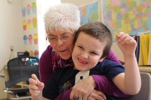 Lisa Bryant with one of her students.