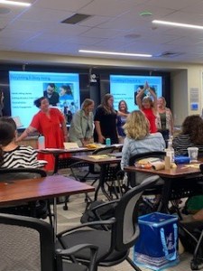 K for ME training participants experience the story telling/story acting component of K for ME