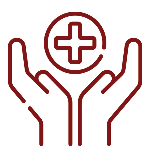 hands holding health cross