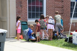 Kids doing face painting