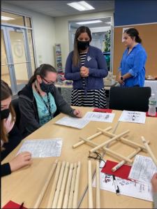 Lindsey Mahoney, 2020 Kennebec County TOY watching students at the Future Teachers Academy