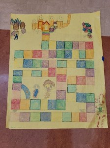 A finished product of a Candyland themed maze