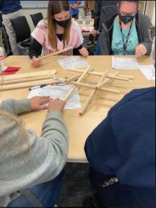 Students working on a STEAM activity