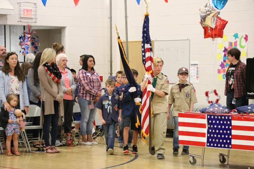 Students with flags