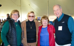 L to R: Dolly Sullivan (Educate Maine) Governor Mills, Martha Harris (former State Board member), Peter Geiger (former State Board member)