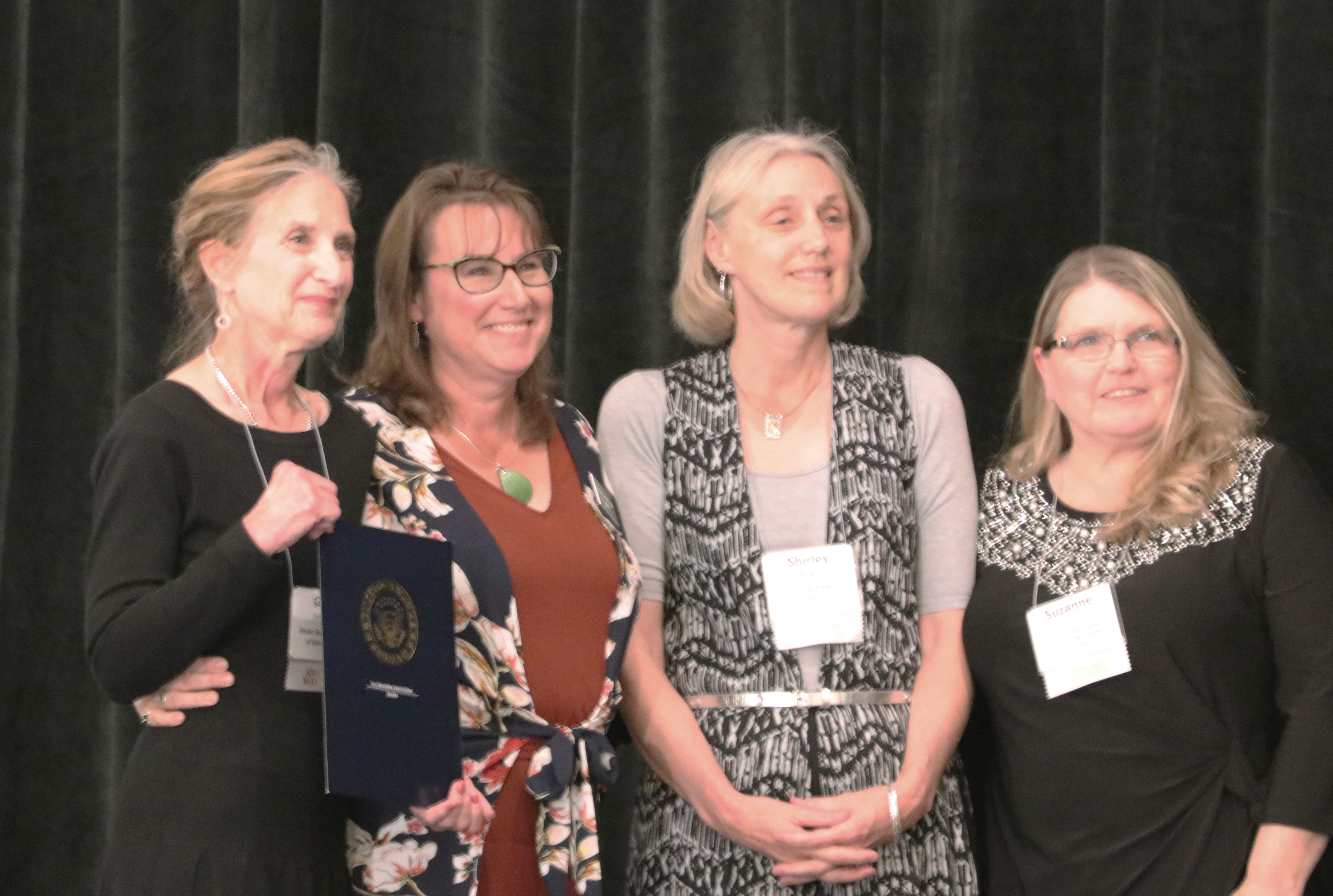 Gail Senese, Maine DOE Director of Adult Education, Lisa MacDonald Cooper, MDF Program Director, Education & Workforce, Shirley Wright, Executive Director of MAEA, and Suzanne Nowinski, President of MAEA.