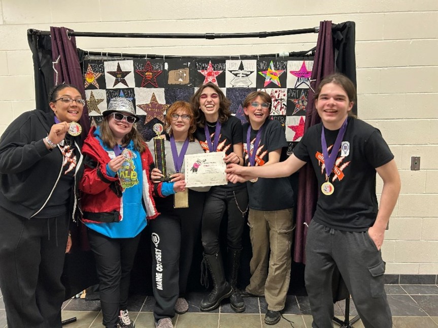 Biddeford High School’s Performance Team (left to right): Ahlany Martinez, Kyleigh Froehlich, Emily Michael, Layla Keddy, Elliot Aranovitch, and Harvey Giddings.