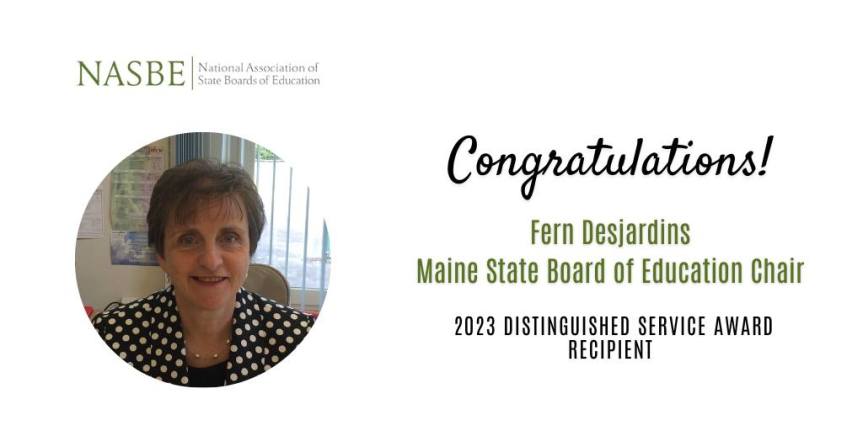 NASBE Honors Maine State Board of Education Chair Fern Desjardins with Distinguished Service&nbsp;Award