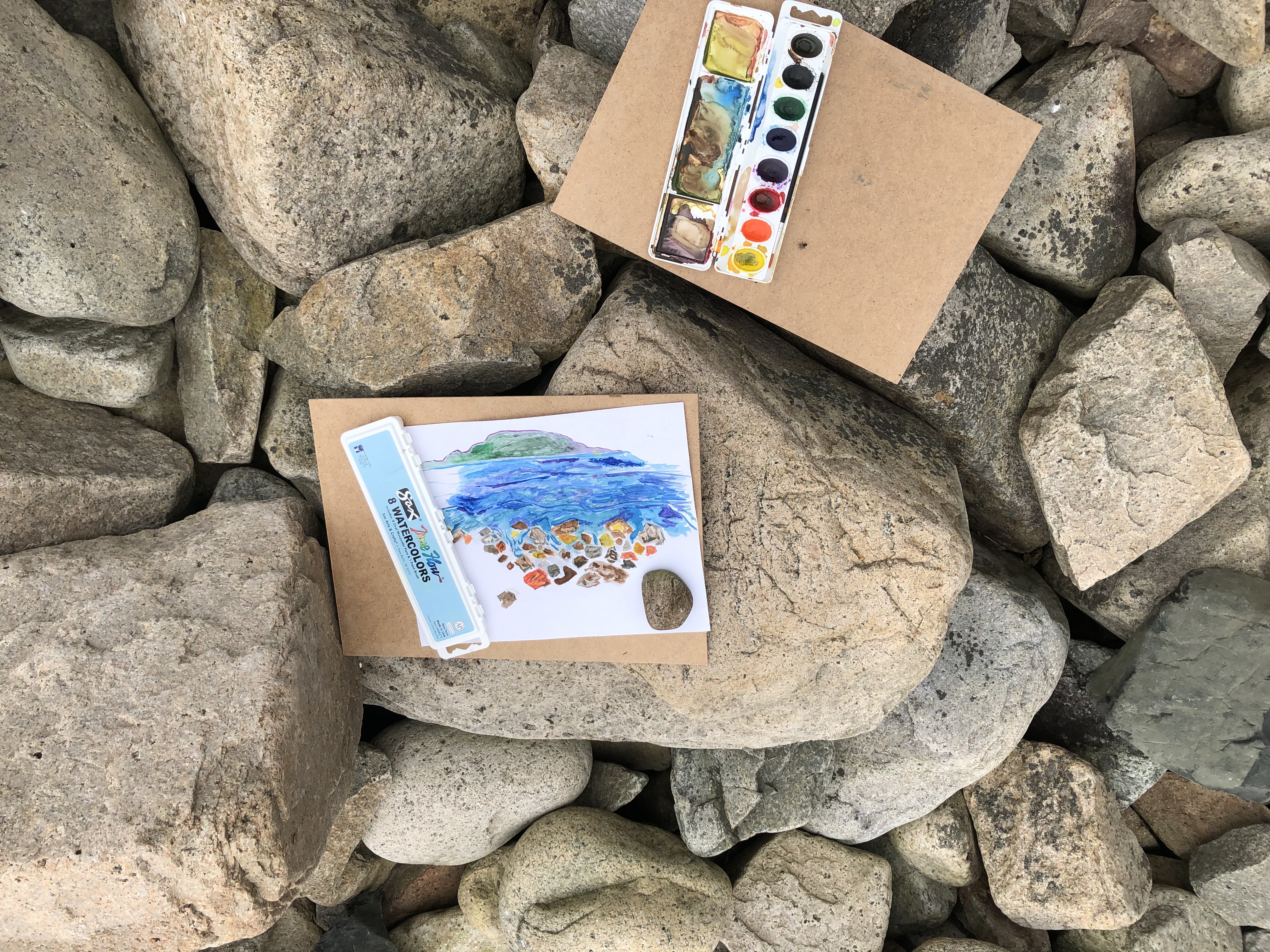 paintings on the rocks at the beach