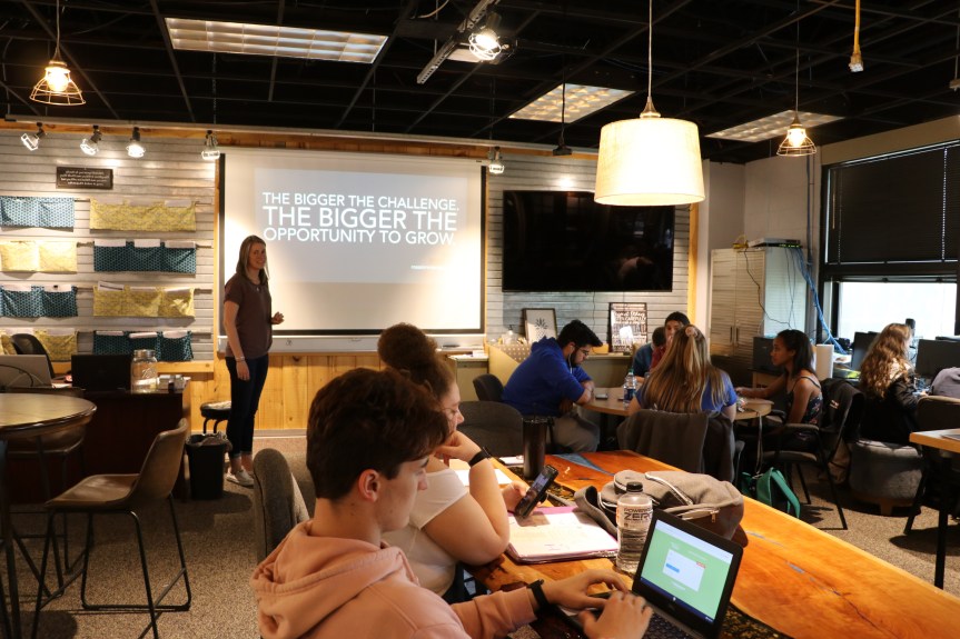 Amanda Peterson and her students