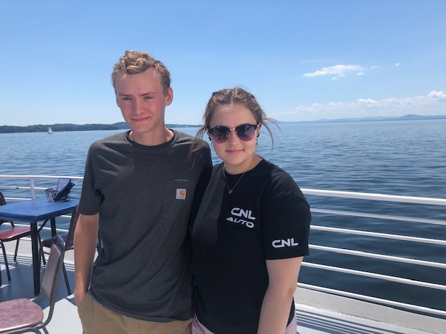 • Maine FFA State Vice President and State President enjoy Lake Champlain Boat Tour during regional FFA training in Vermont