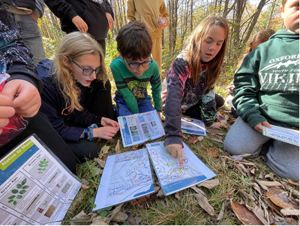Fifth-grade students from MSAD 17 observed ash trees as part of their STEM lessons at Roberts Farm Experiential Learning.