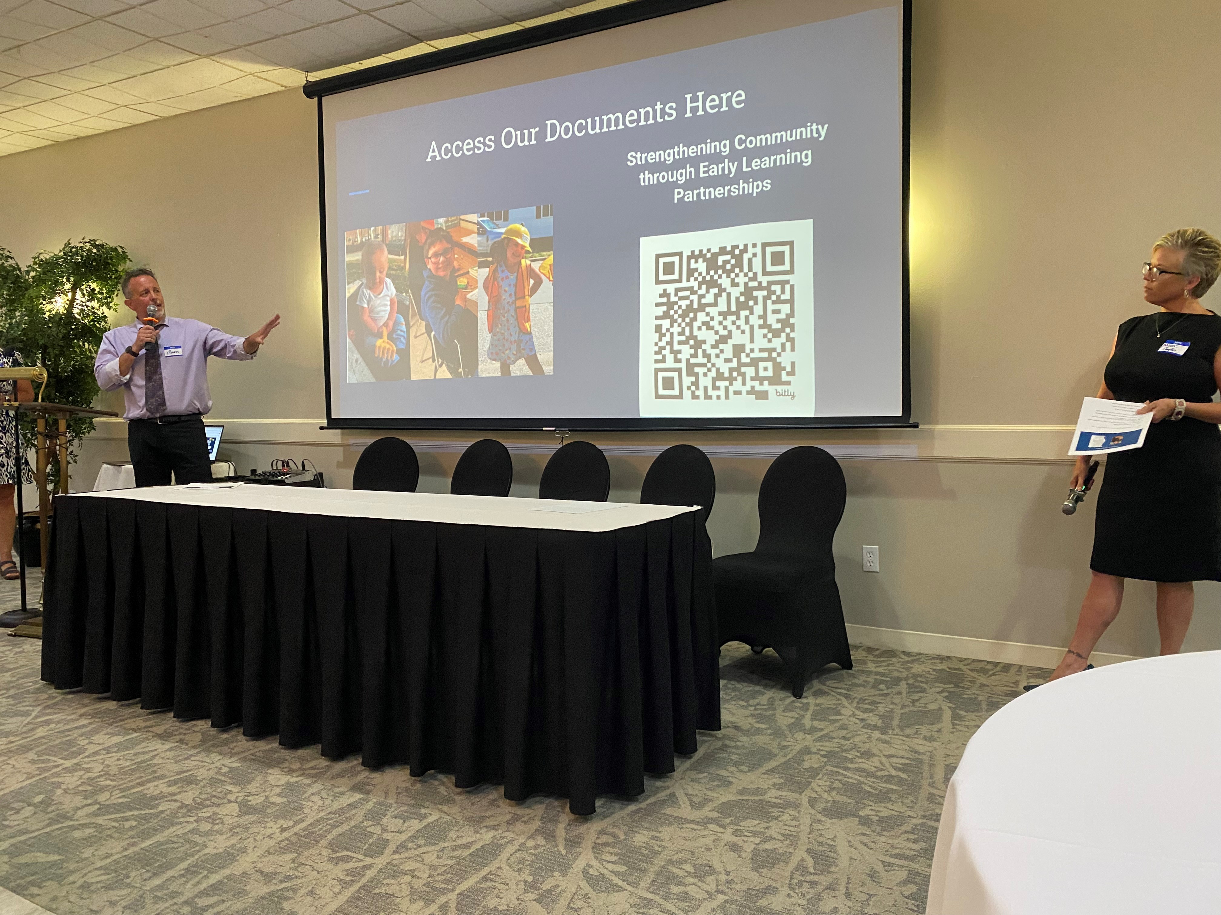 Mark Hatch, Assistant Superintendent in MSAD 54 and Nicole Chaplin, Early Childhood Program Manager at Kennebec Community Action Program