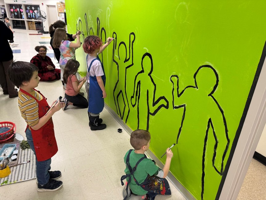 Students Working on Mural