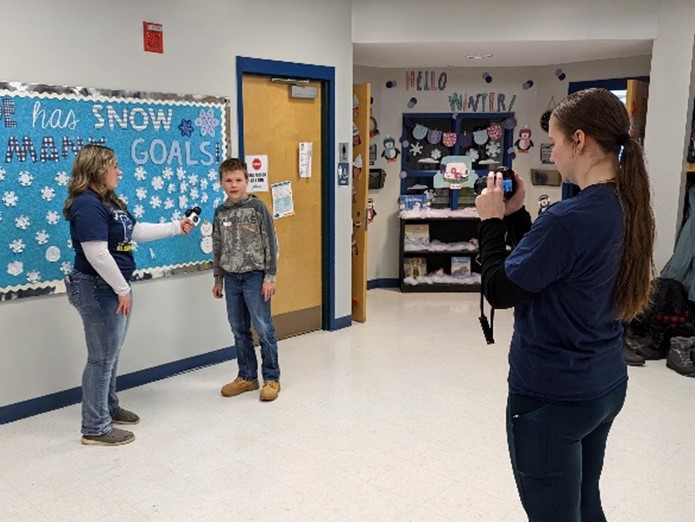 Students are interviewed for the SLAM Show that will air on the MLTI YouTube channel.