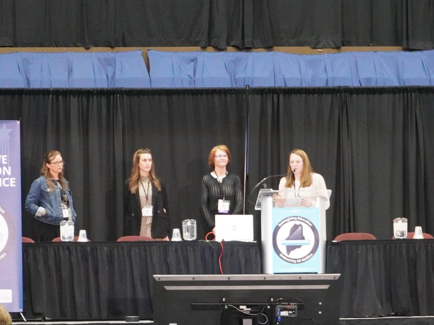 From left to right: Amy Mousseau, Turner Elementary Educator; Mallory Murphy, Turner Elementary Educator; Kyla Greenwood, Turner Elementary Educator; Kristen Conway, Turner Elementary Principal.