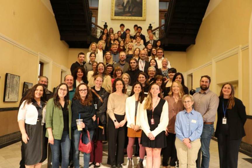 Group picture in the hall of flags