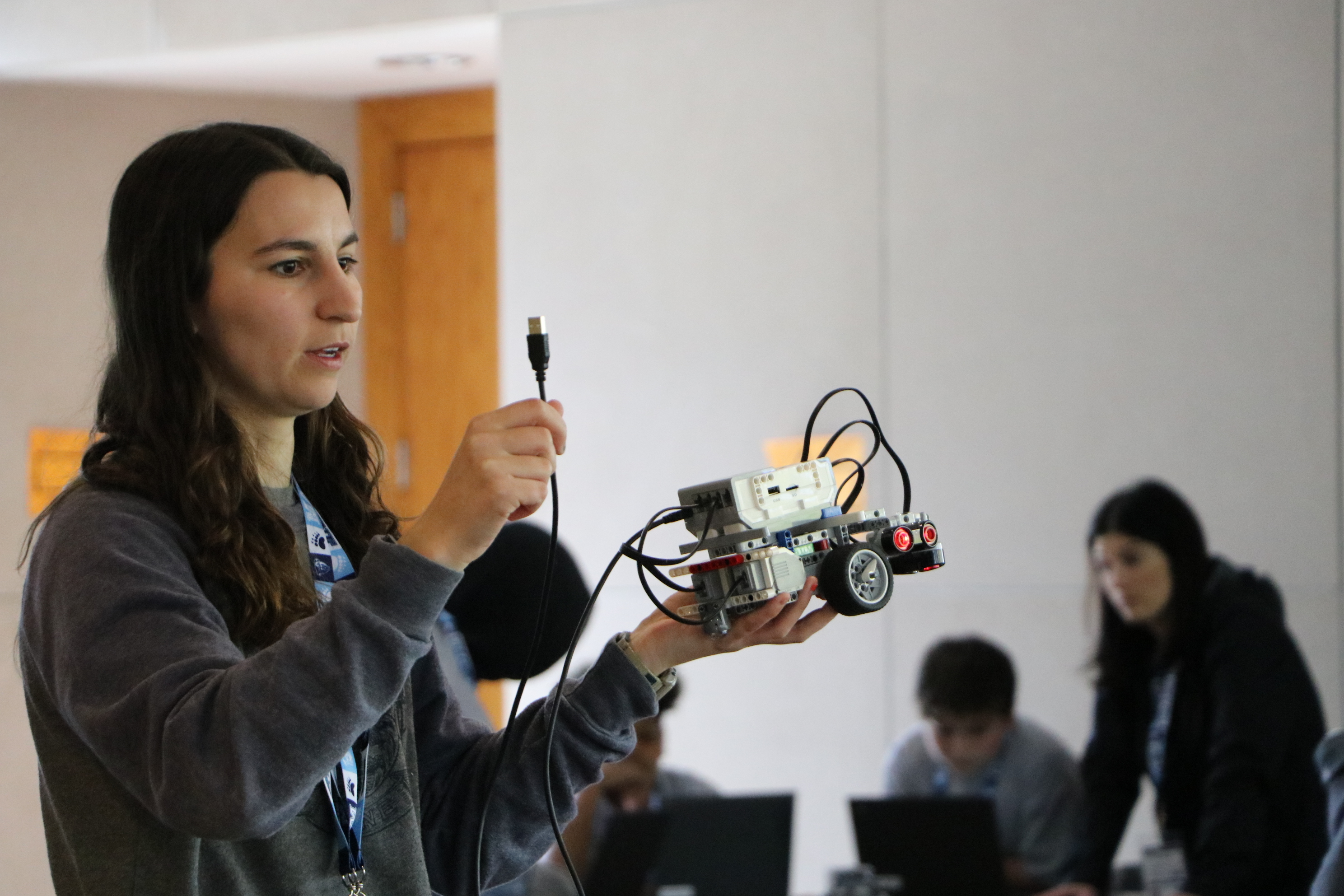 North Haven Middle School facilitated a robotics session.