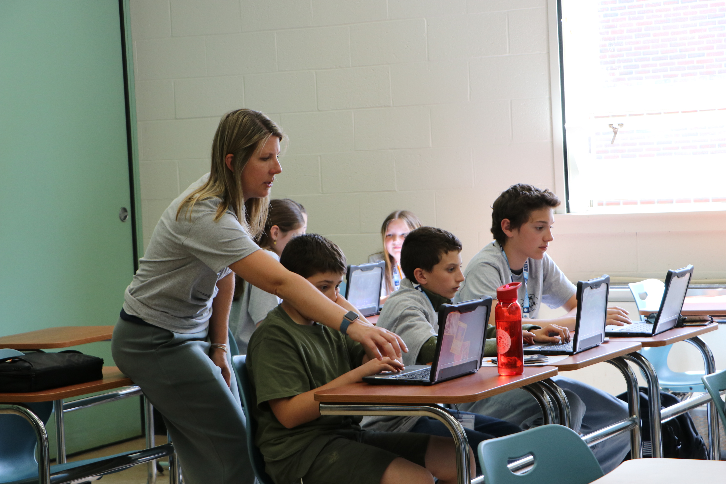 Bucksport Middle School students and their teacher participate in a session.