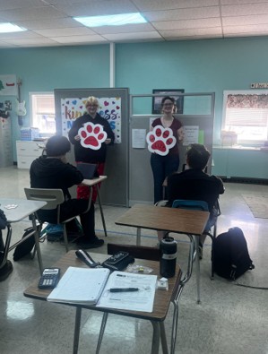 Students from Presque Isle High School’s Pathways Program participate in a lesson on Personal Awareness and Wellness Skills (PAWS).