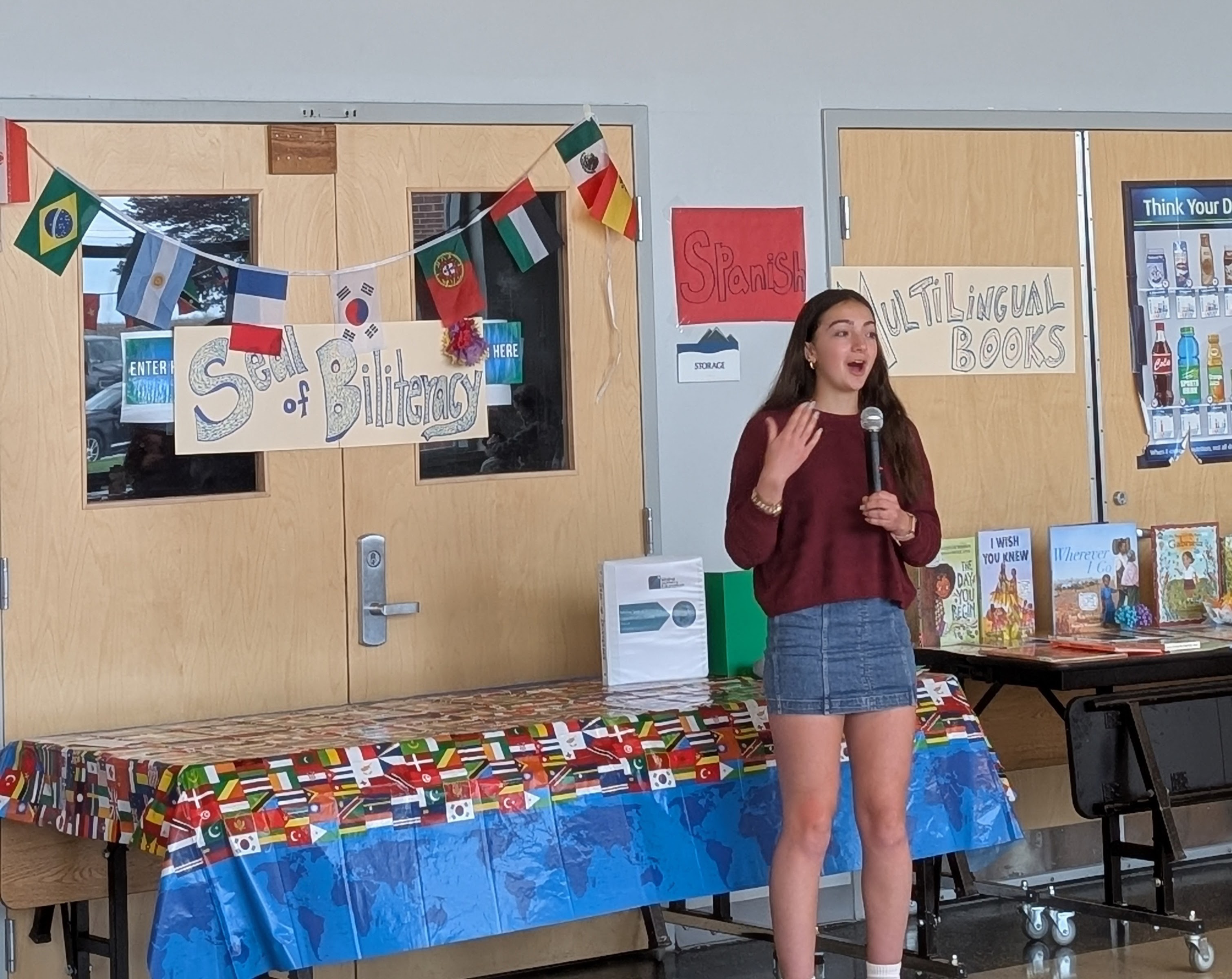 A graduating senior shares her experiences as a language learner at the Language and Culture Celebration.